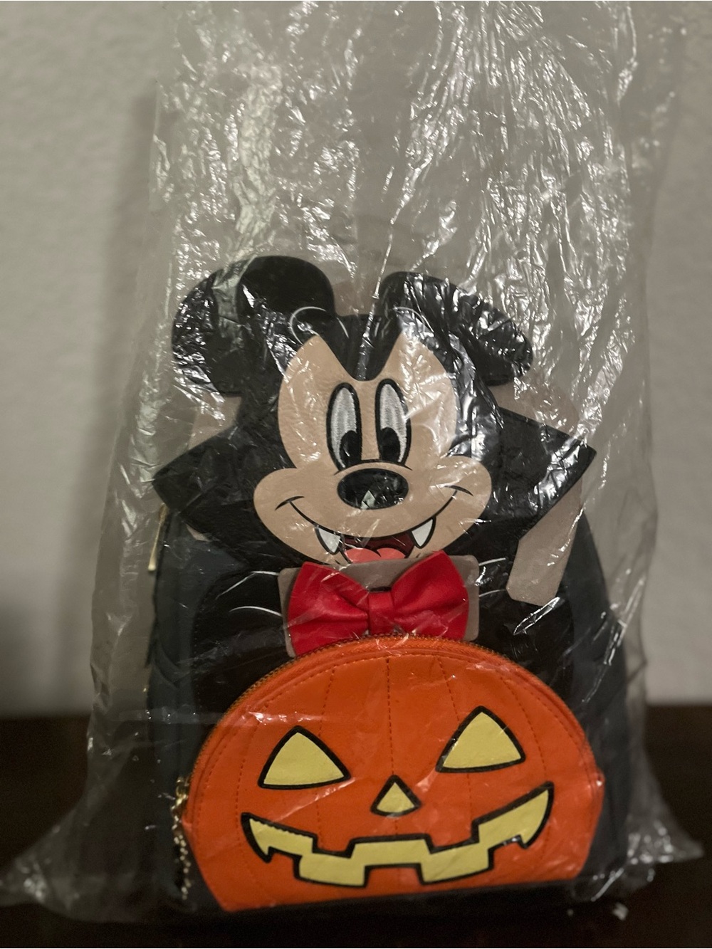 Loungefly Vampire Mickey with Glow in the Dark Pumpkin Mini Backpack Exclusive - Picture 2 of 7